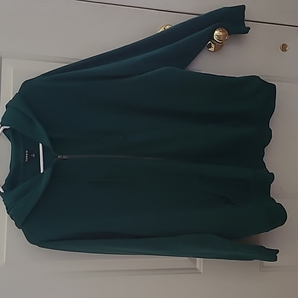 Torrid Green Graphic Outdoorsy Sunrise Cactus Comfy Hoodie Zip Up Sweatshirt 3 - Picture 5 of 6